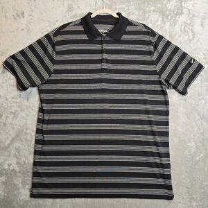 Nike Golf Tour Performance‎ Polo Shirt Dri-FIT Striped Black XL